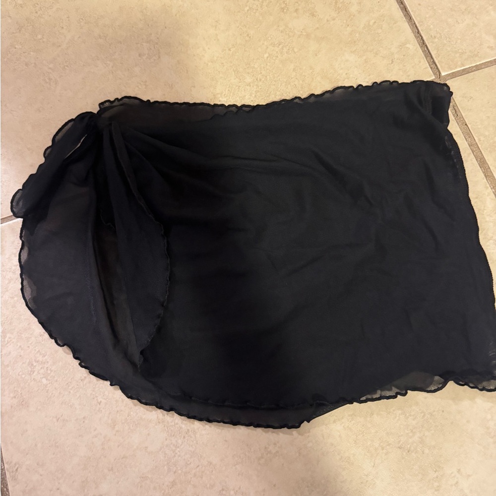 Black Sheer Swim Skirt
